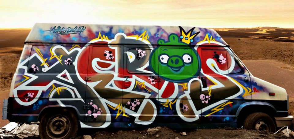 Graffiti em furgão, van - AEROS, Polônia (2)