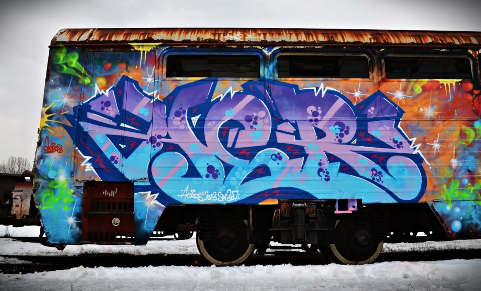 Graffiti em trem de Aeros - Polônia (2)