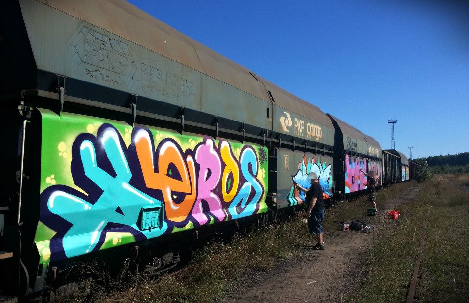 Graffiti em trem de carga - freight train - AEROS - Polônia (6)