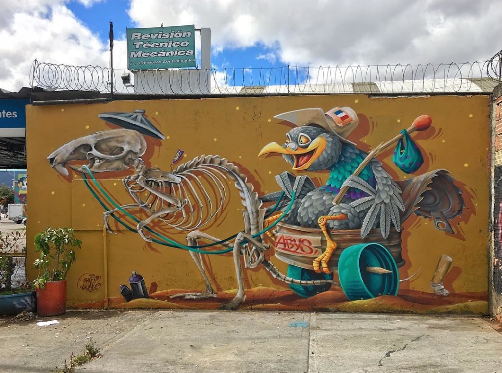 Painel de graffiti do grafiteiro Abys - bogota colômbia